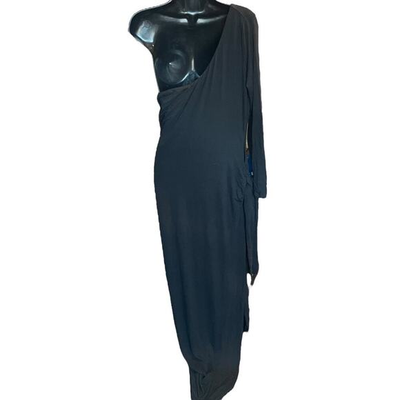Naked Wardrobe NWT One Shoulder Side Cutout & Slit Maxi Dress Sz 1X - Picture 7 of 10